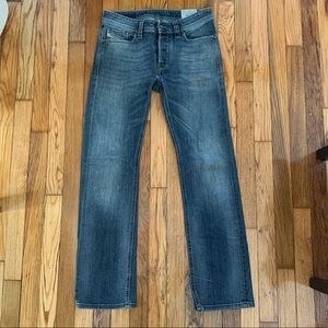 Diesel VIKER Straight Leg Jeans, Size 28W x 30L, Dark Blue Stretch
